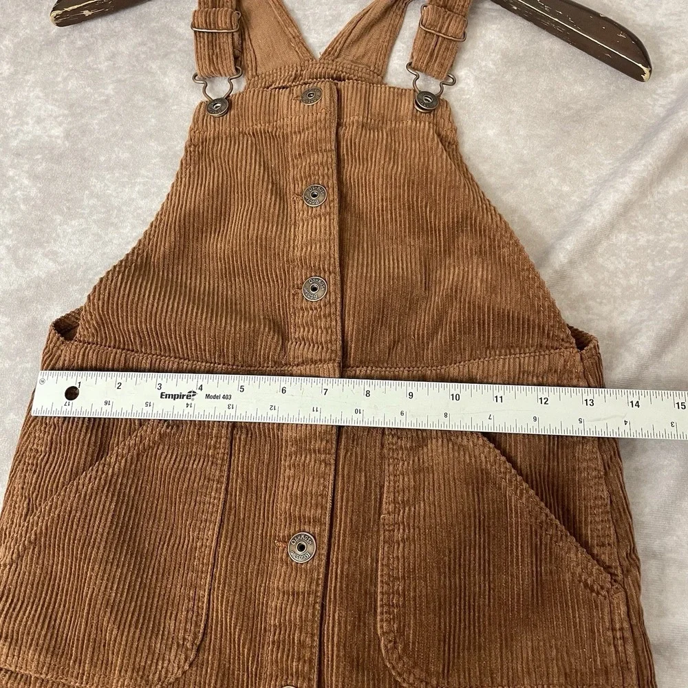 OshKosh B'gosh Overall Dress Girl Size 10 Brown Corduroy‎ Vestbak